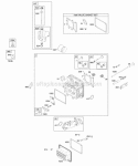 Cylinder Head Gasket Set - Valve Intake Manifold Lubrication Valves Diagram and Parts List for  Briggs and Stratton Engine
